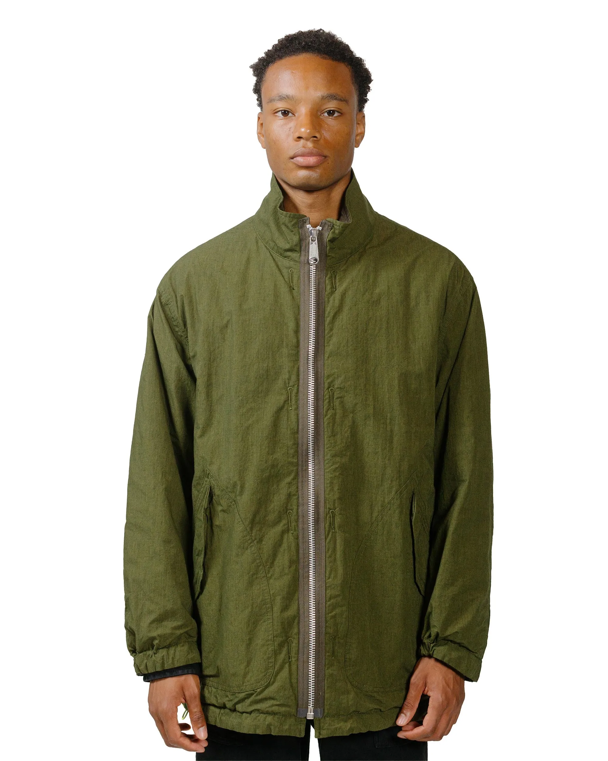 Sage de Cret High Density Cotton/Nylon Cotton/Polyester/Wool Twill Reversible Military Jacket Olive