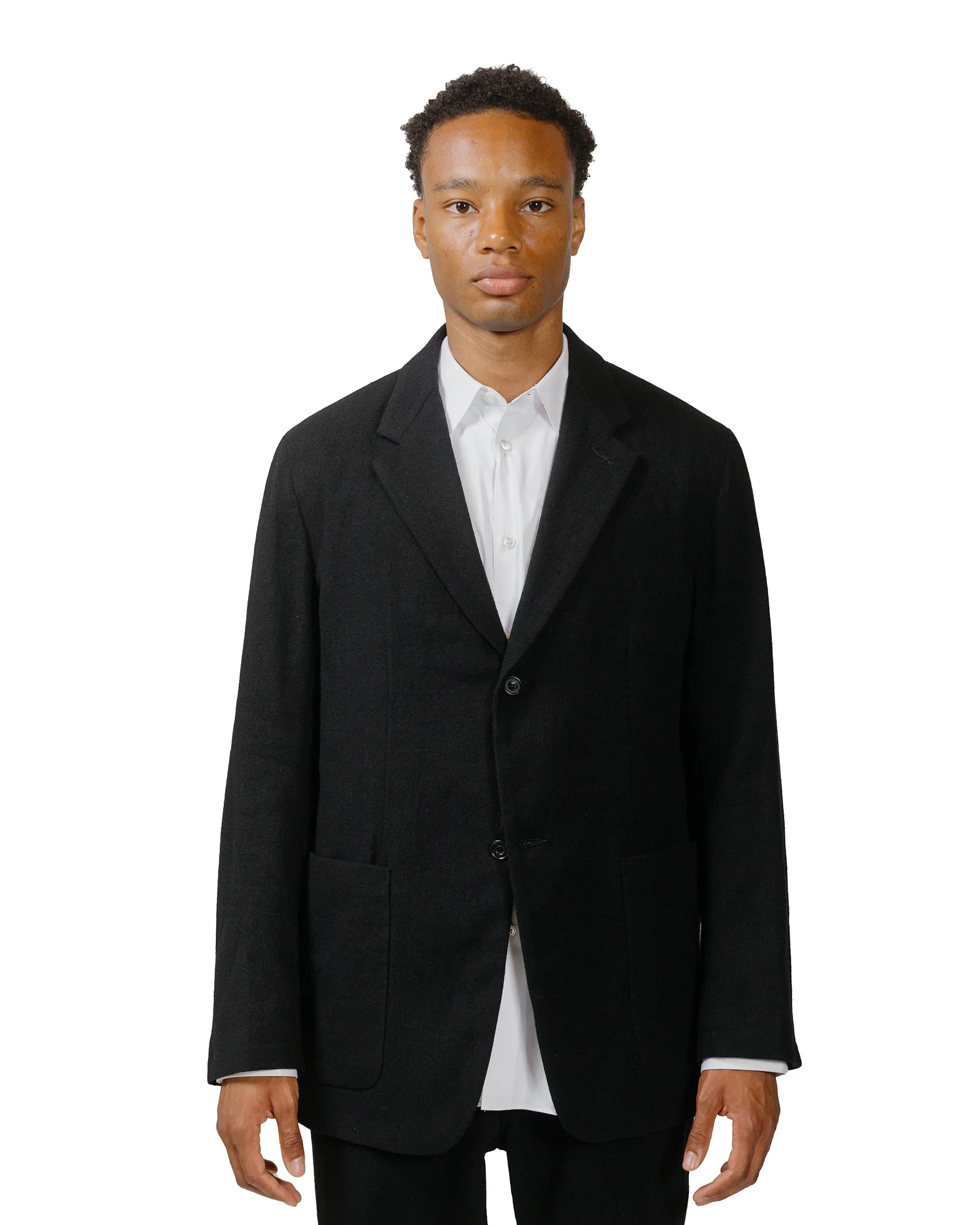 Sage de Cret Wool/Linen Tumbler Tailored Jacket Black