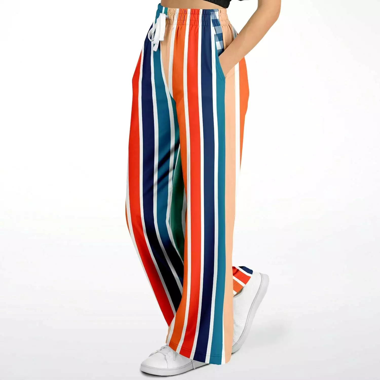 Salsa Time Striped Eco-Poly Stretchy Phat Bellbottoms