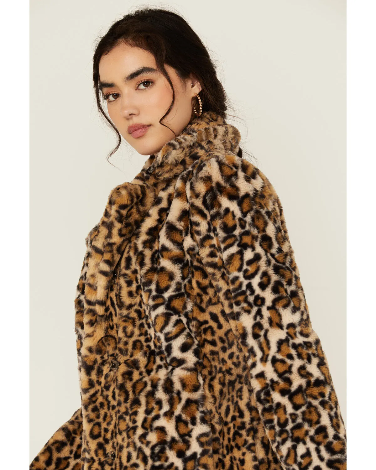 Shyanne Women's Leopard Print Faux Fur Jacket