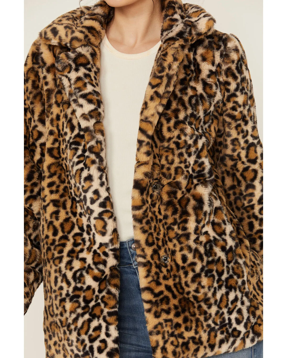 Shyanne Women's Leopard Print Faux Fur Jacket