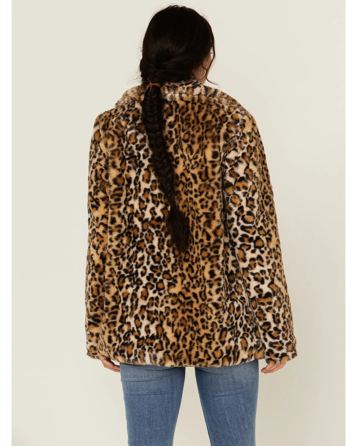 Shyanne Women's Leopard Print Faux Fur Jacket