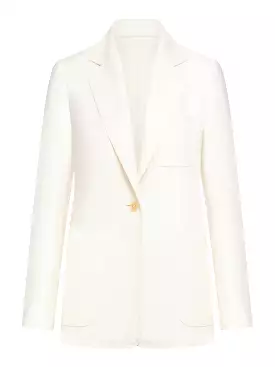 Single-breasted linen blazer