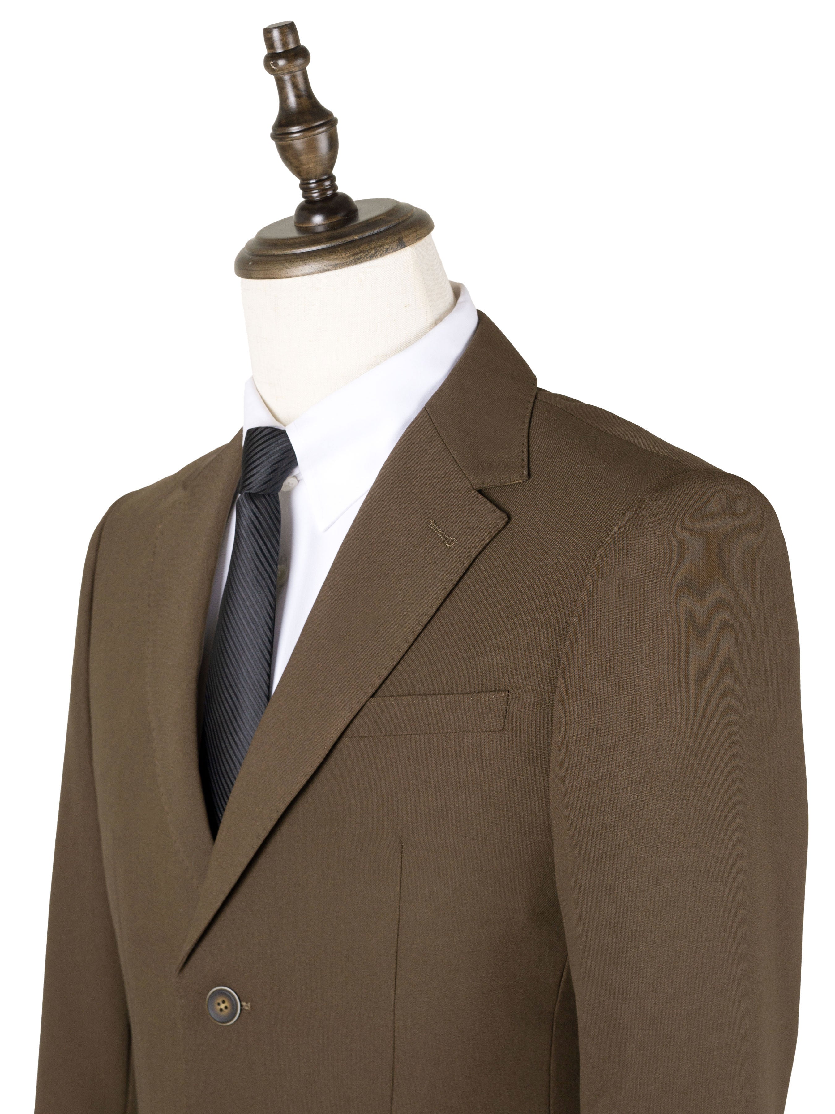 Single Breasted Suit Blazer - Coffee Plain (Notch Lapel)