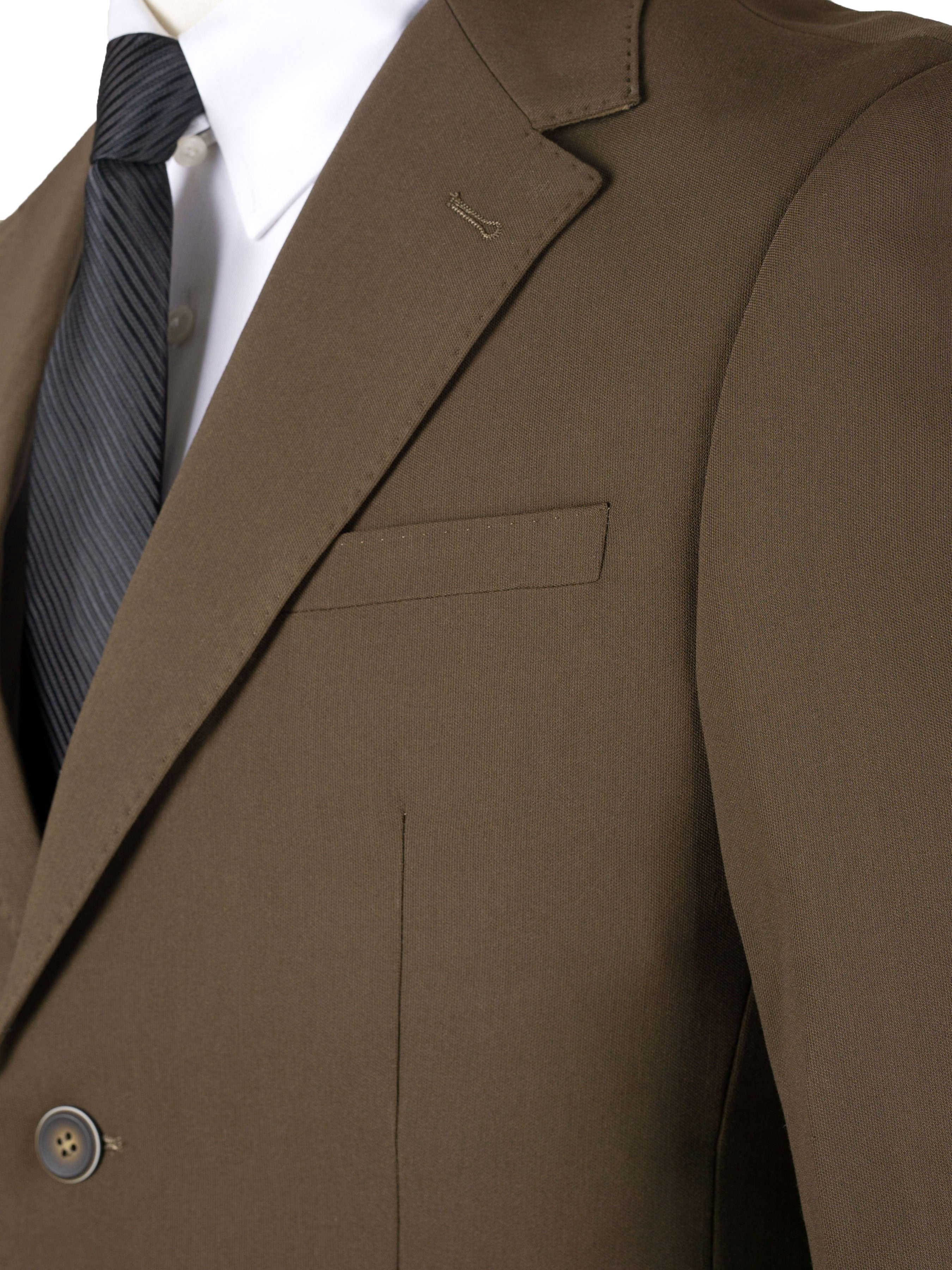 Single Breasted Suit Blazer - Coffee Plain (Notch Lapel)