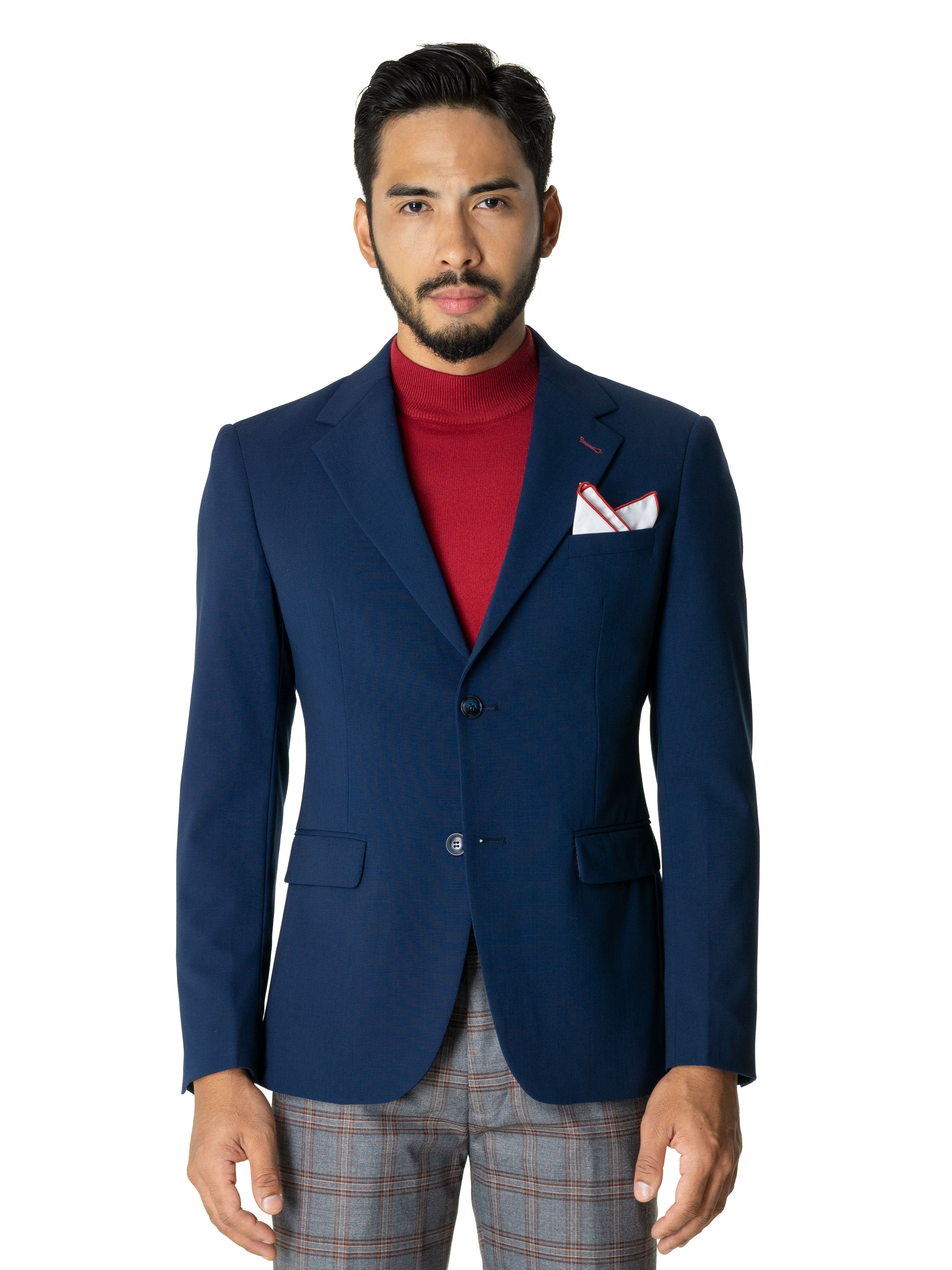 Single Breasted Suit Blazer - Royal Blue Plain (Notch Lapel)