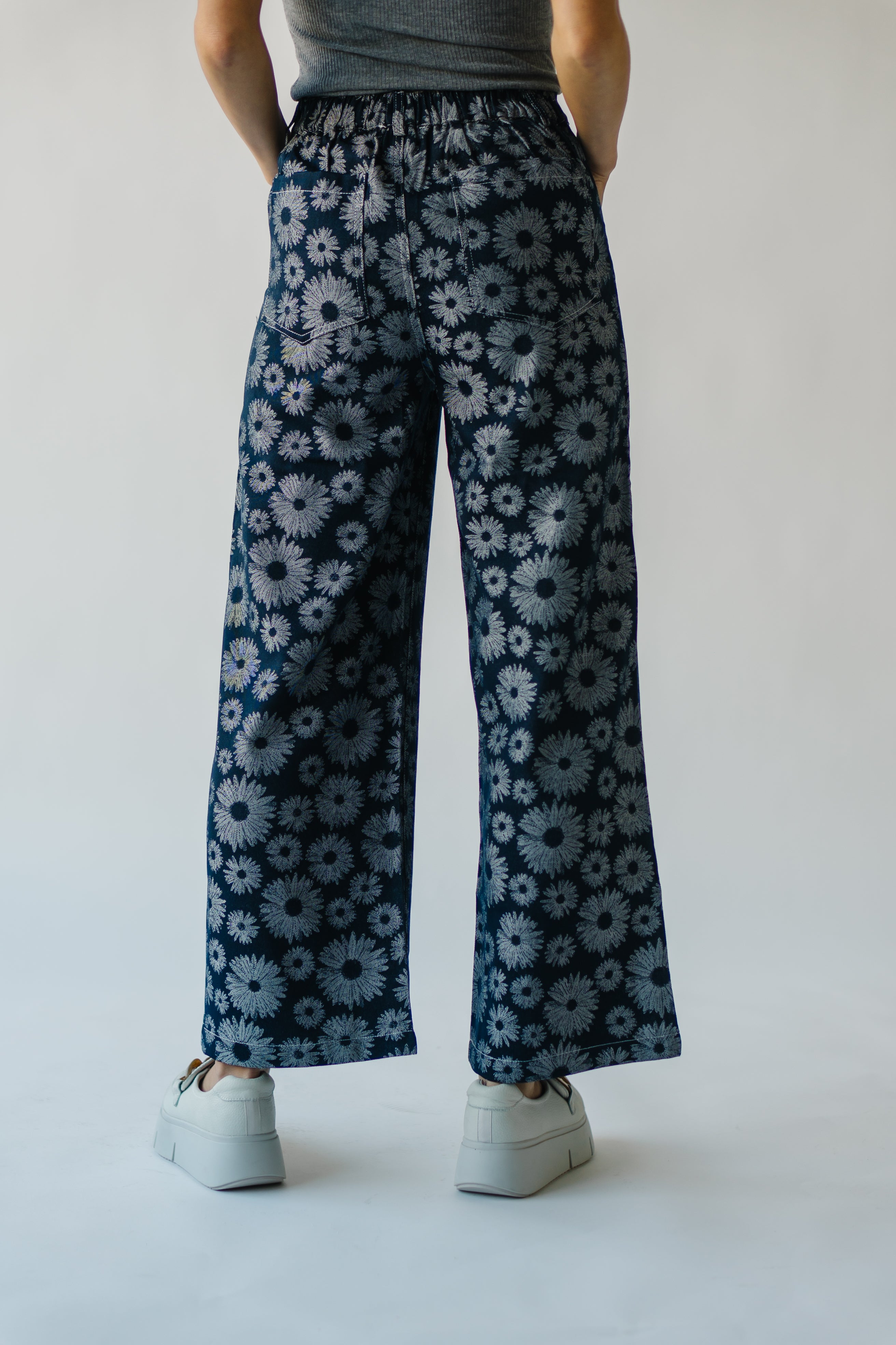 The Delano Denim Pant in Navy Floral