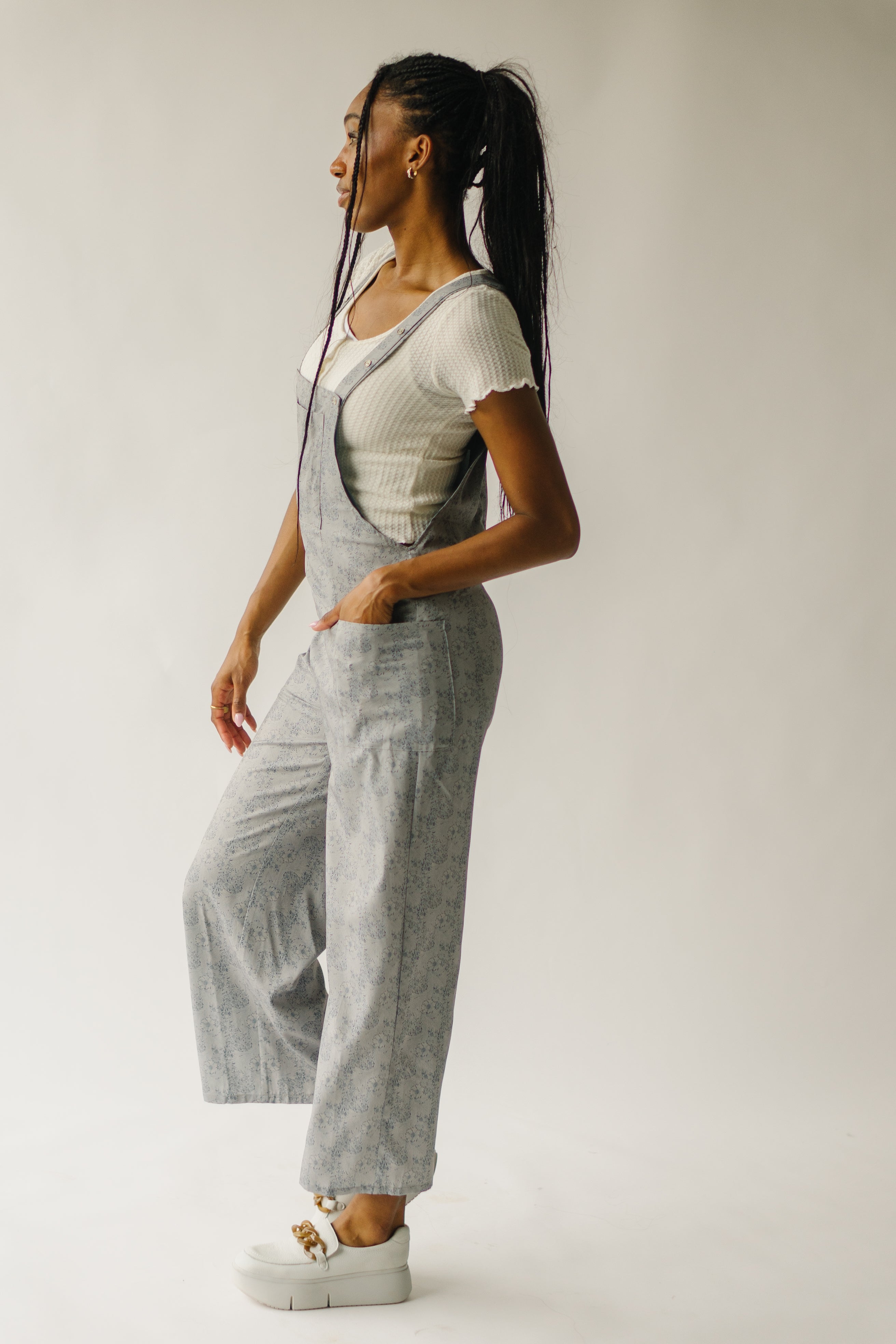 The Dillard Abstract Patterned Jumpsuit in Grey