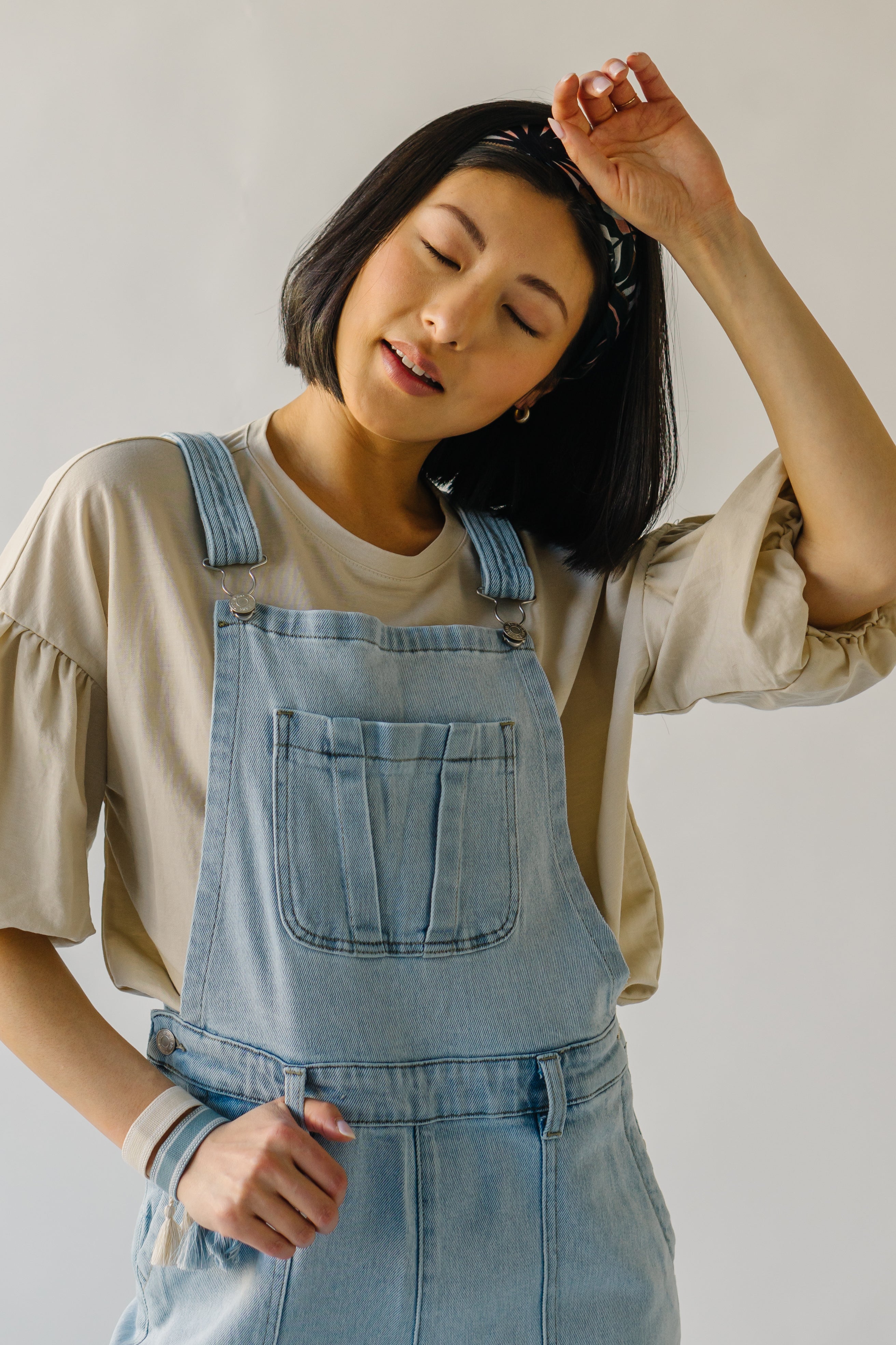 The Fairbanks Wide Leg Overalls in Light Denim