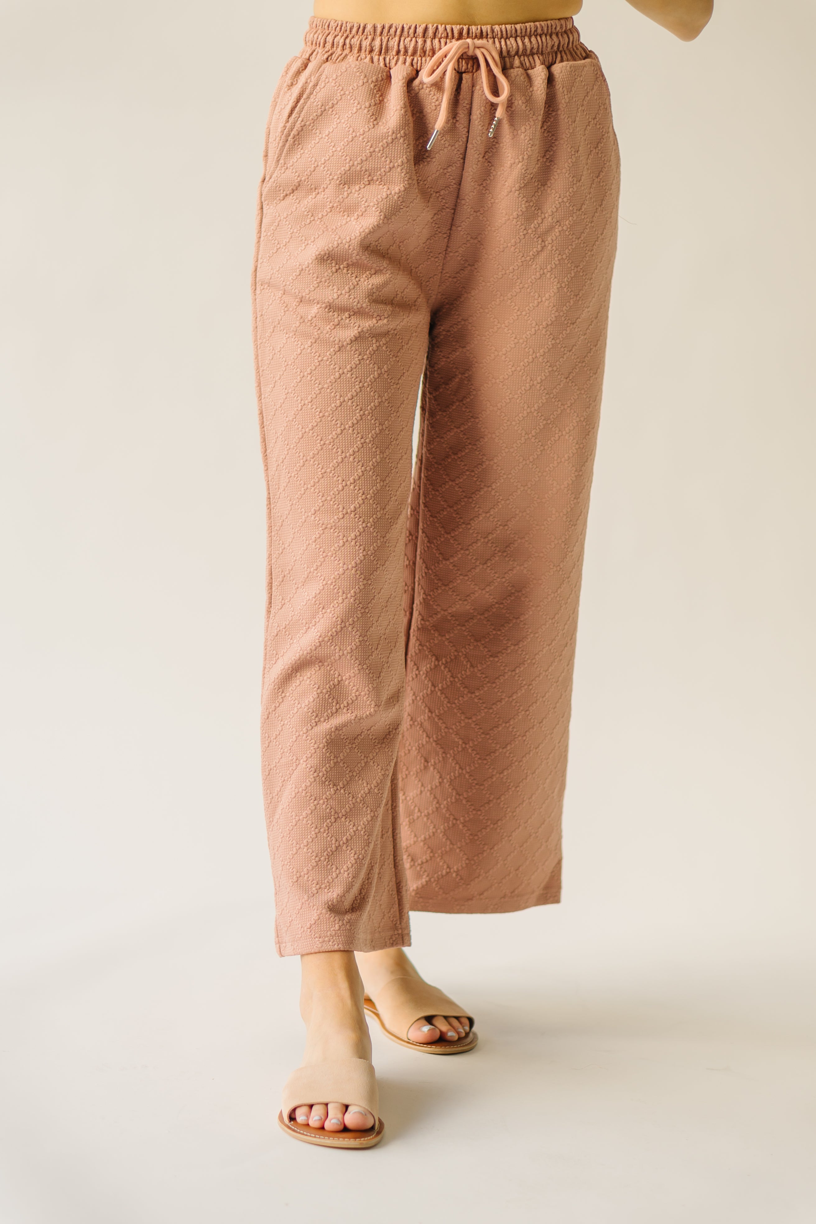 The Flockhart Textured Pant in Dusty Pink