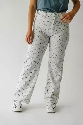 The Goucher Embroidered Pant in Ivory Floral