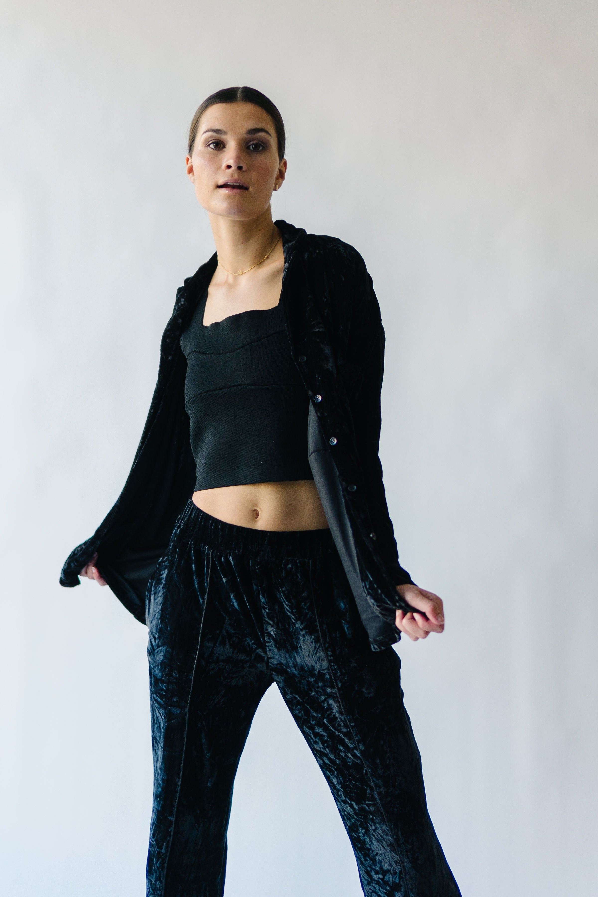 The Hannon Velvet Pants in Black