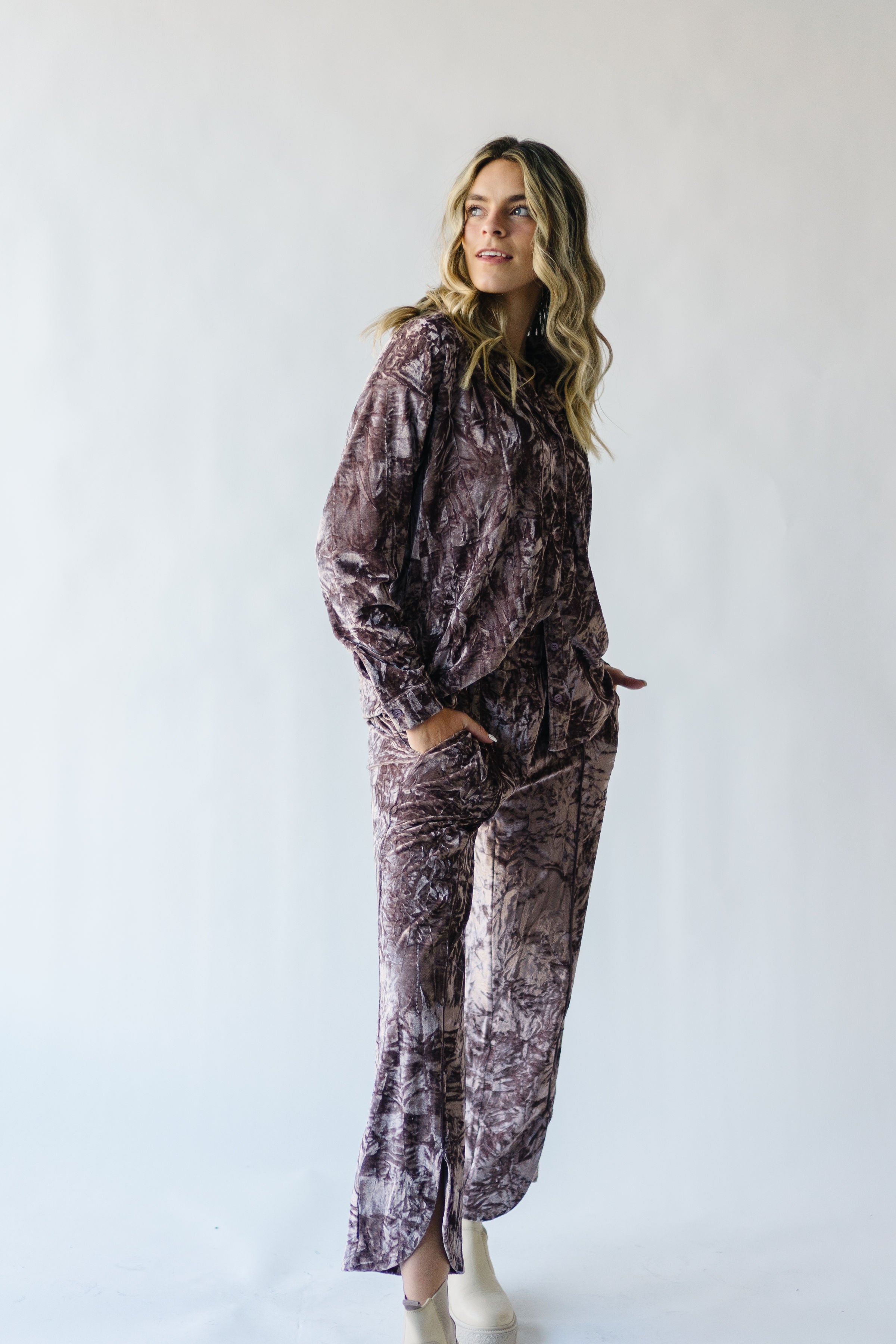 The Hannon Velvet Pants in Dusty Mauve