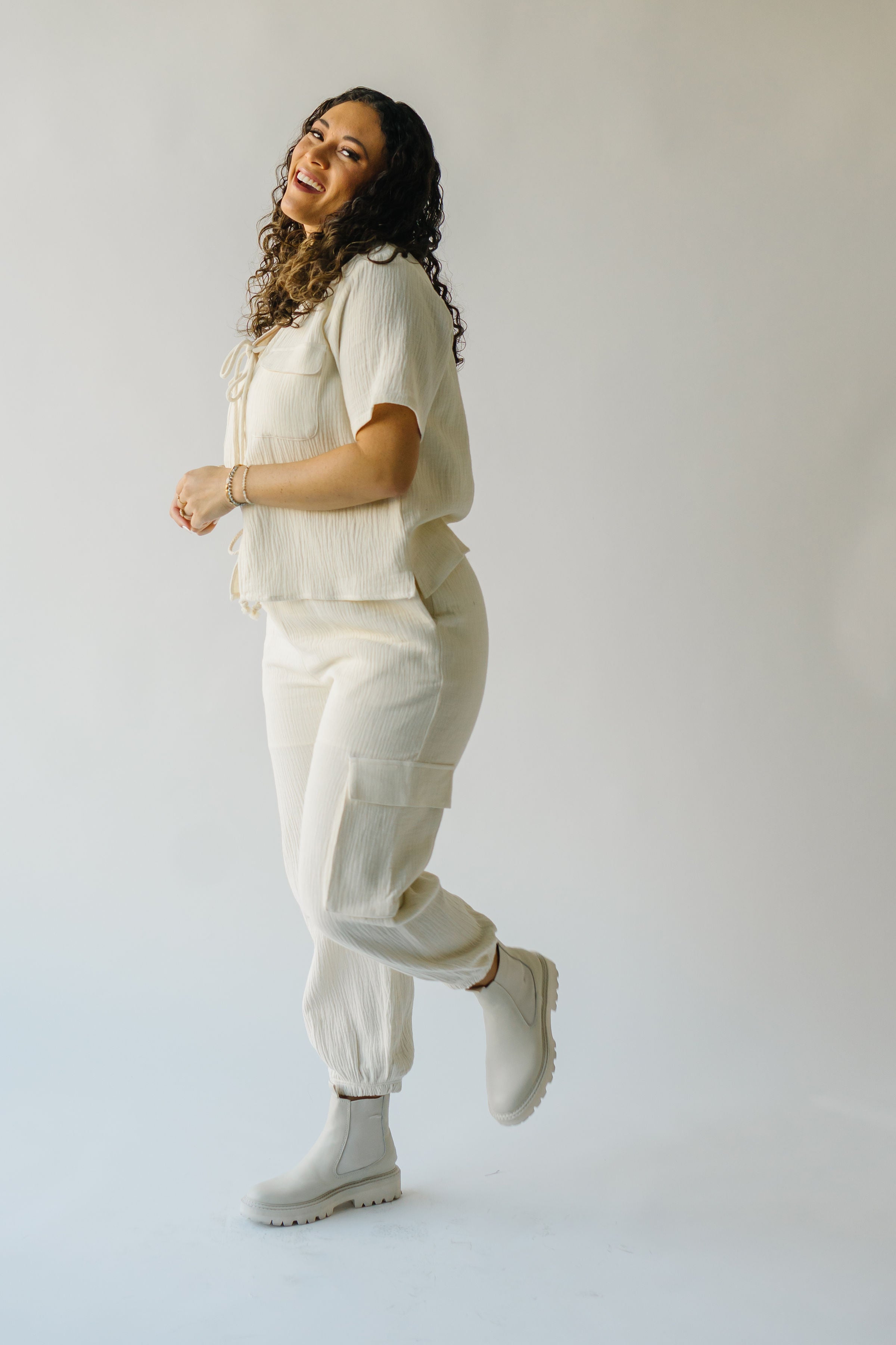 The Hargitay Gauze Cargo Jogger in Cloud