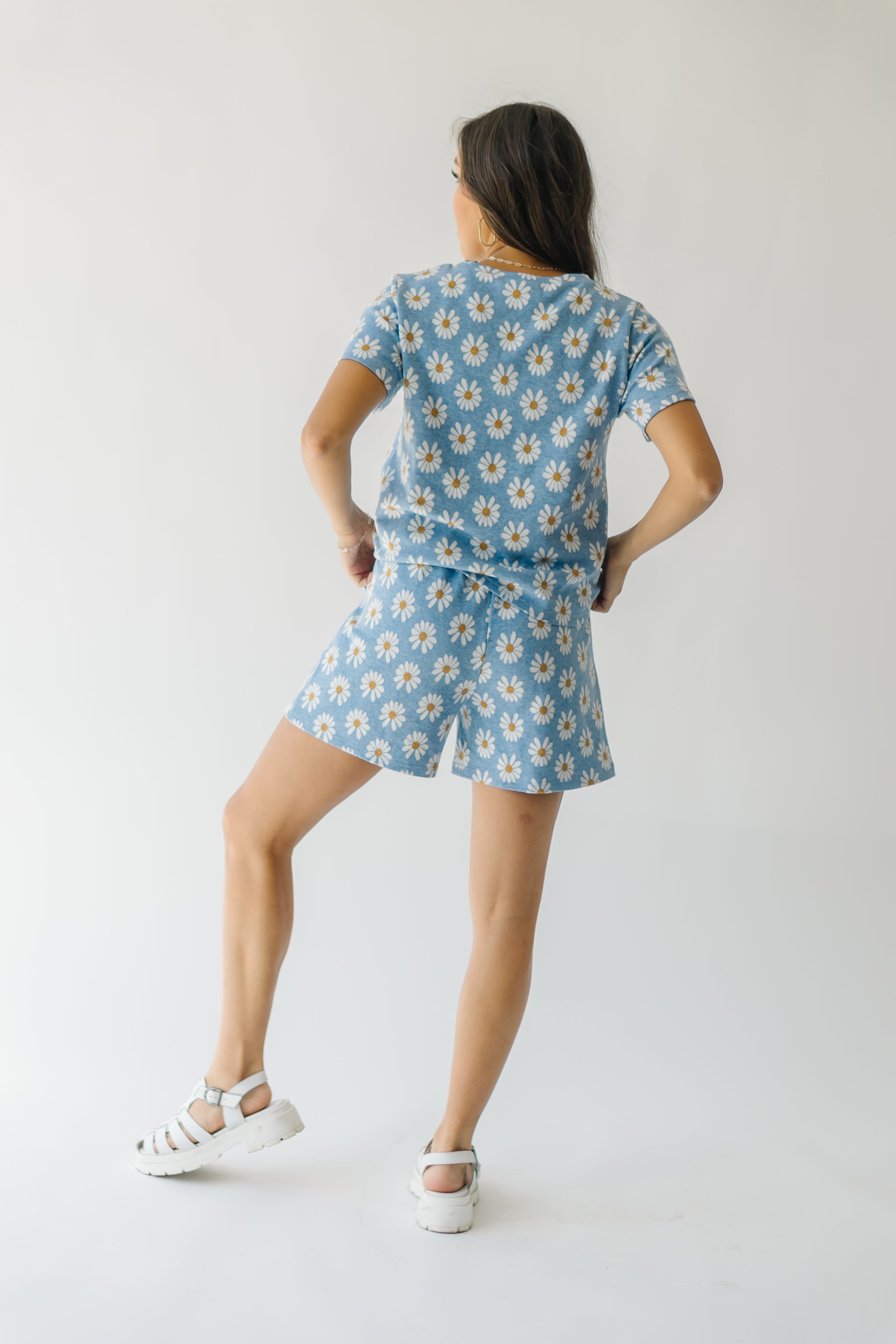 The Reddick Sunflower Print Short in Blue