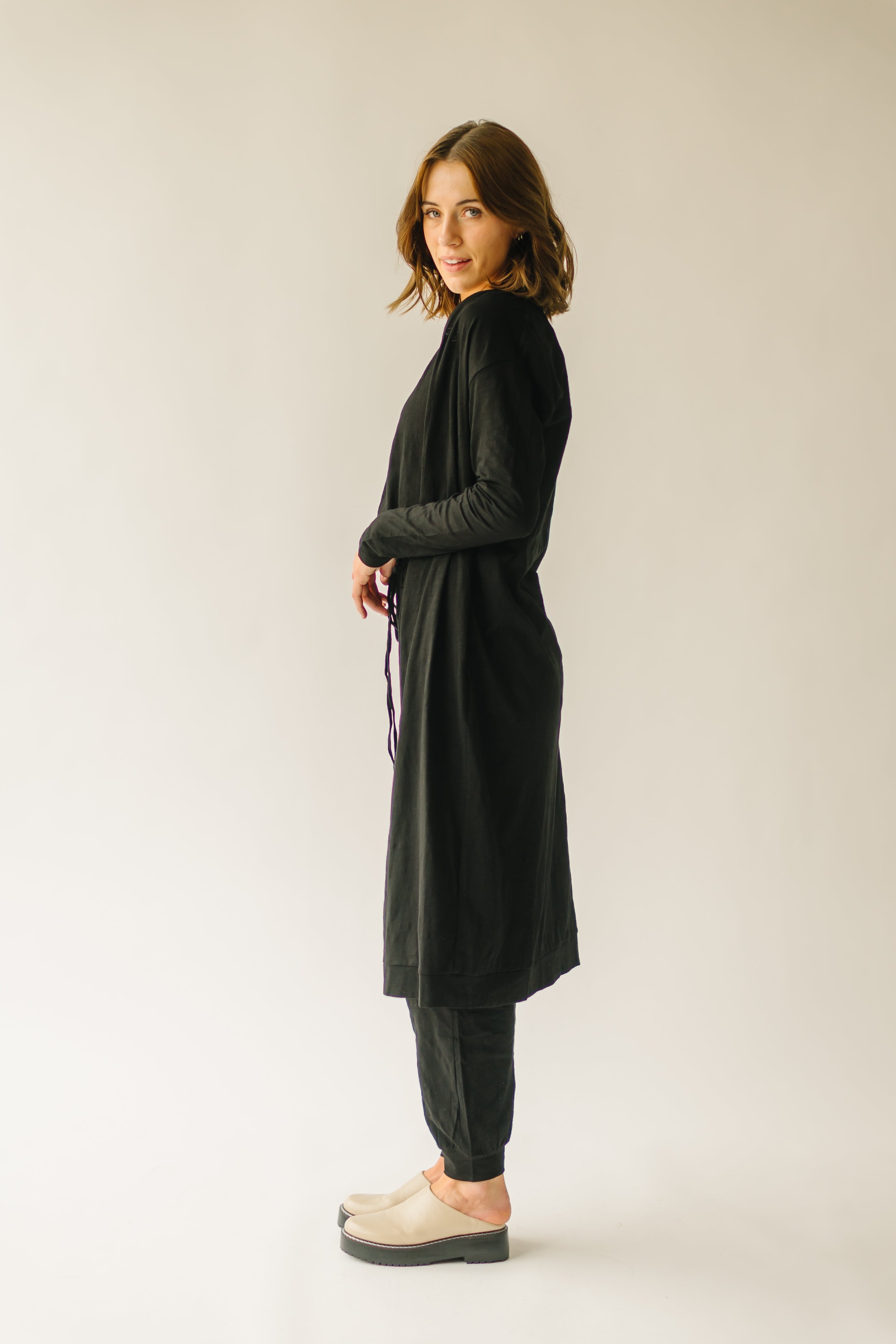 The Schiller Jumpsuit + Cardigan Set in Black