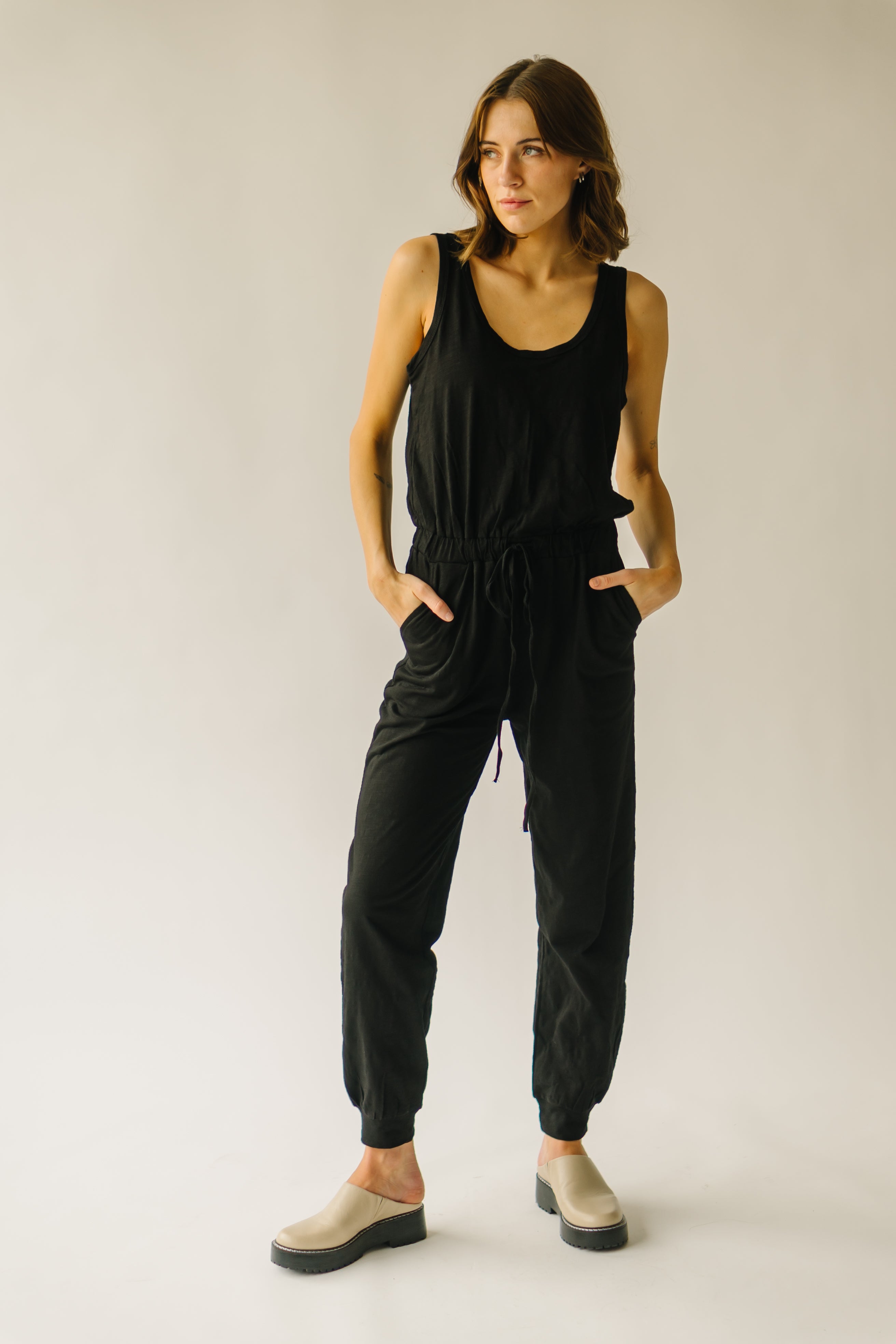 The Schiller Jumpsuit + Cardigan Set in Black