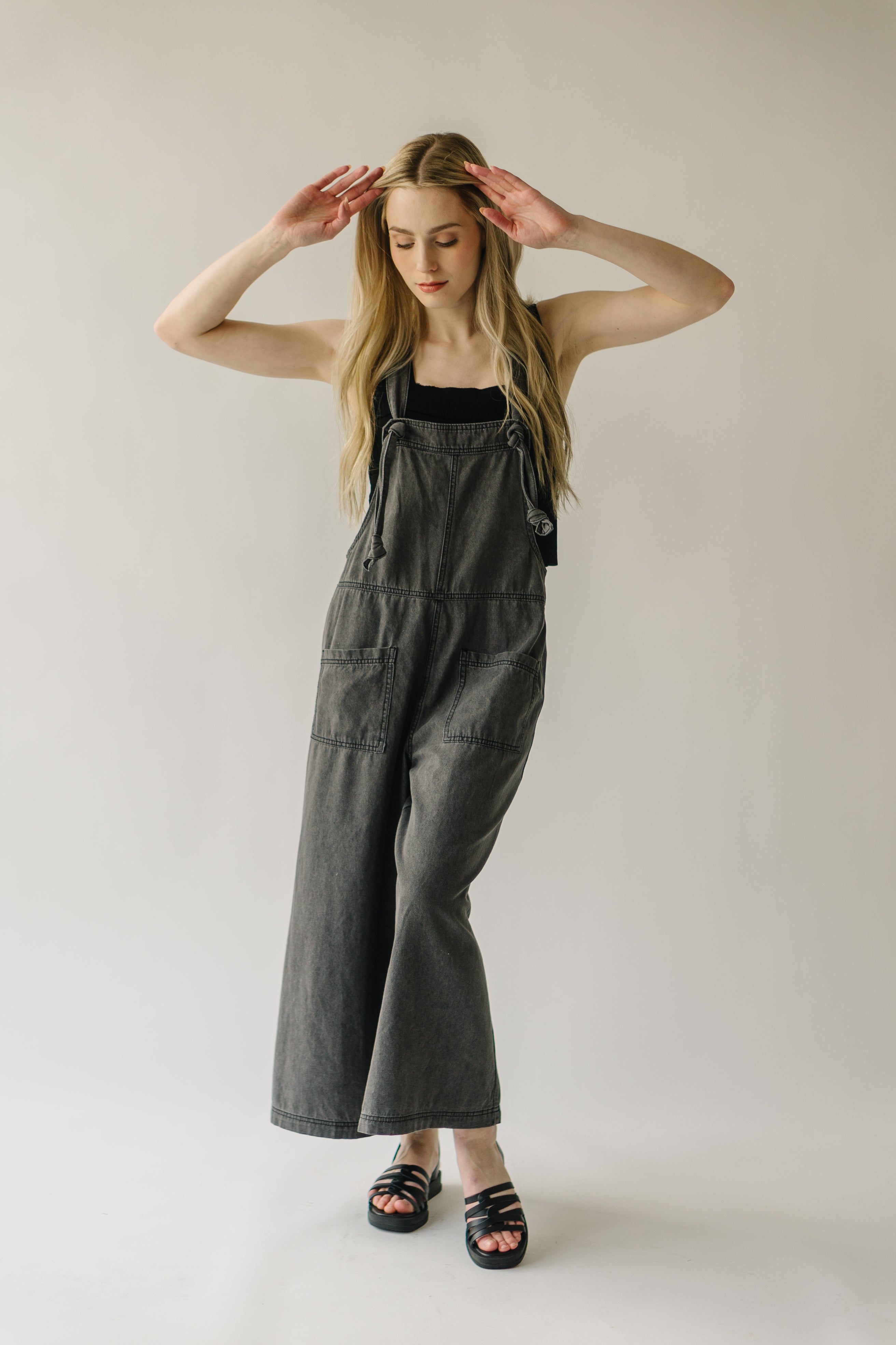 The Traskwood Stone Washed Jumpsuit in Black