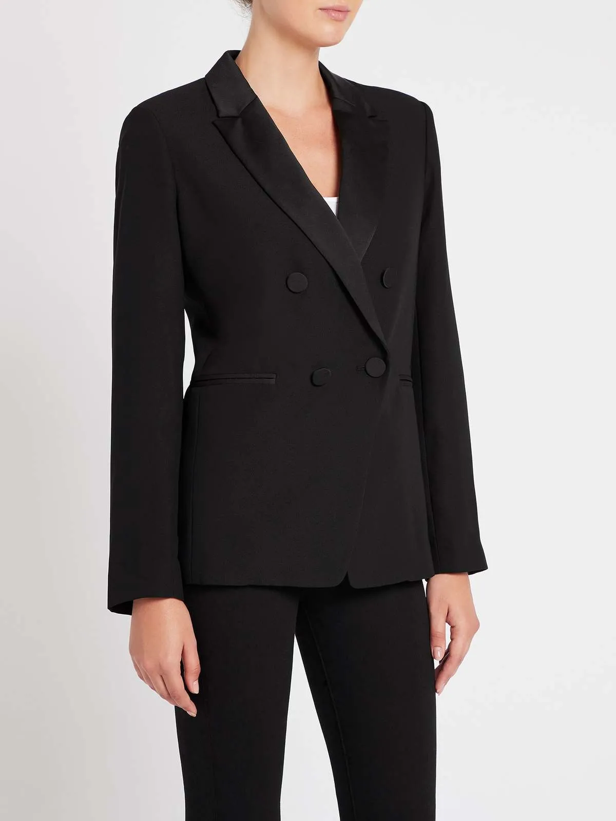 Tux Satin Blazer - Noir