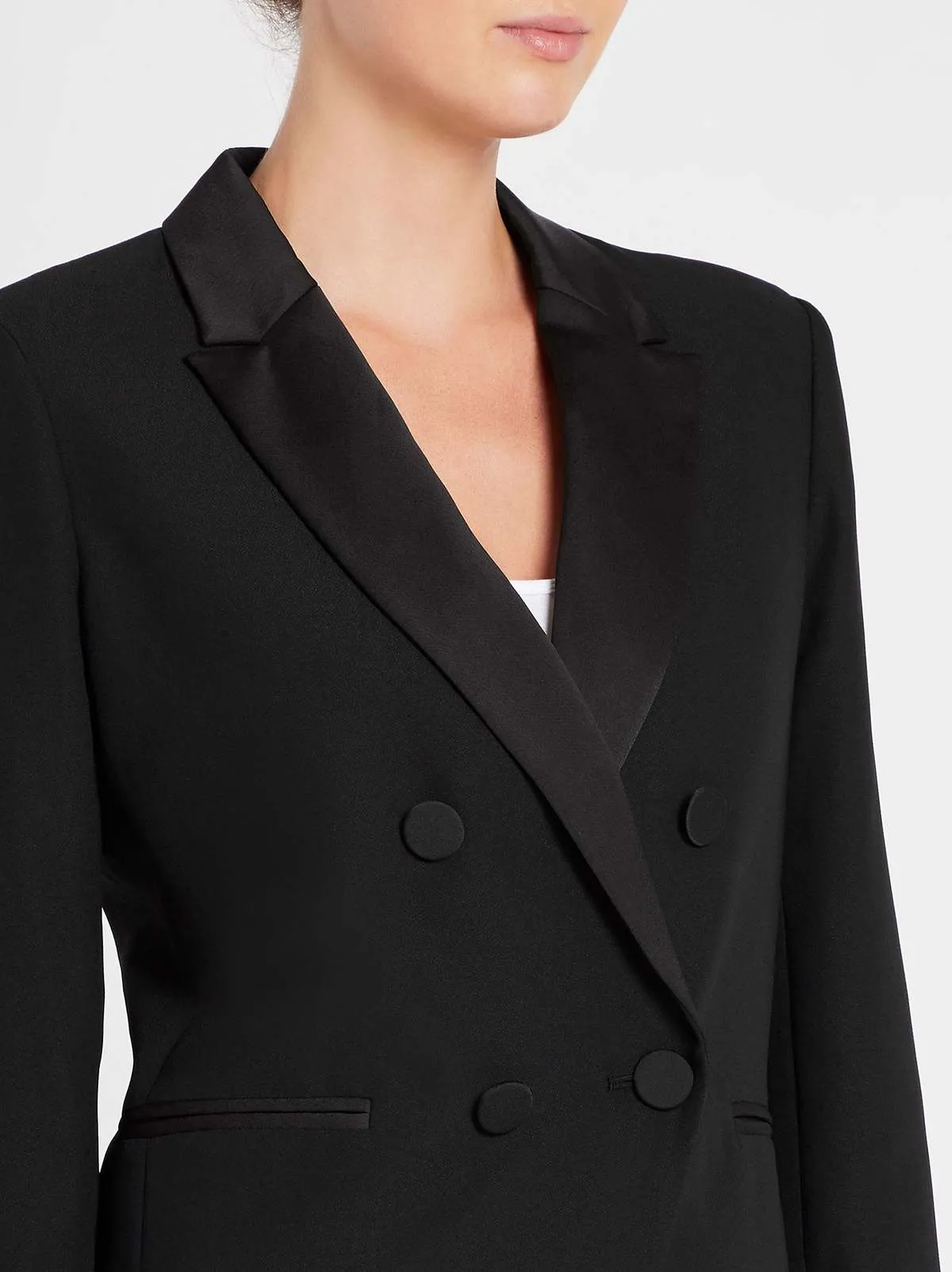 Tux Satin Blazer - Noir