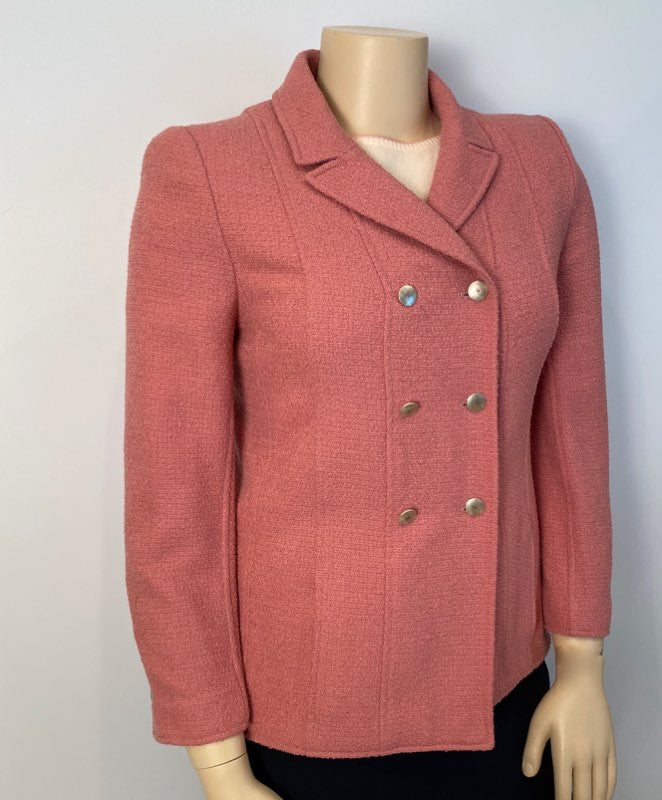 Vintage Chanel 98P, 1998 Spring Mauve Dusty Pink jacket blazer US 10/12