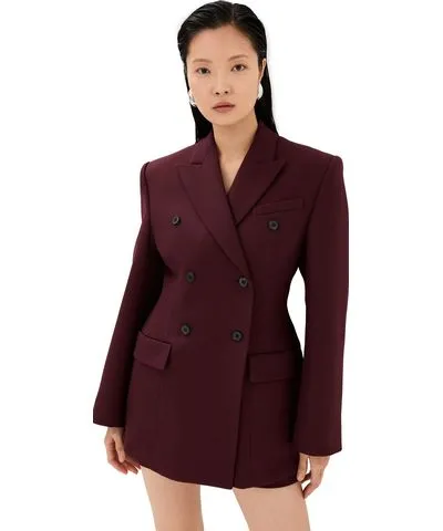 WARDROBE.NYC WARDROBE. NYC Double Breasted Contour Blazer Oxblood L