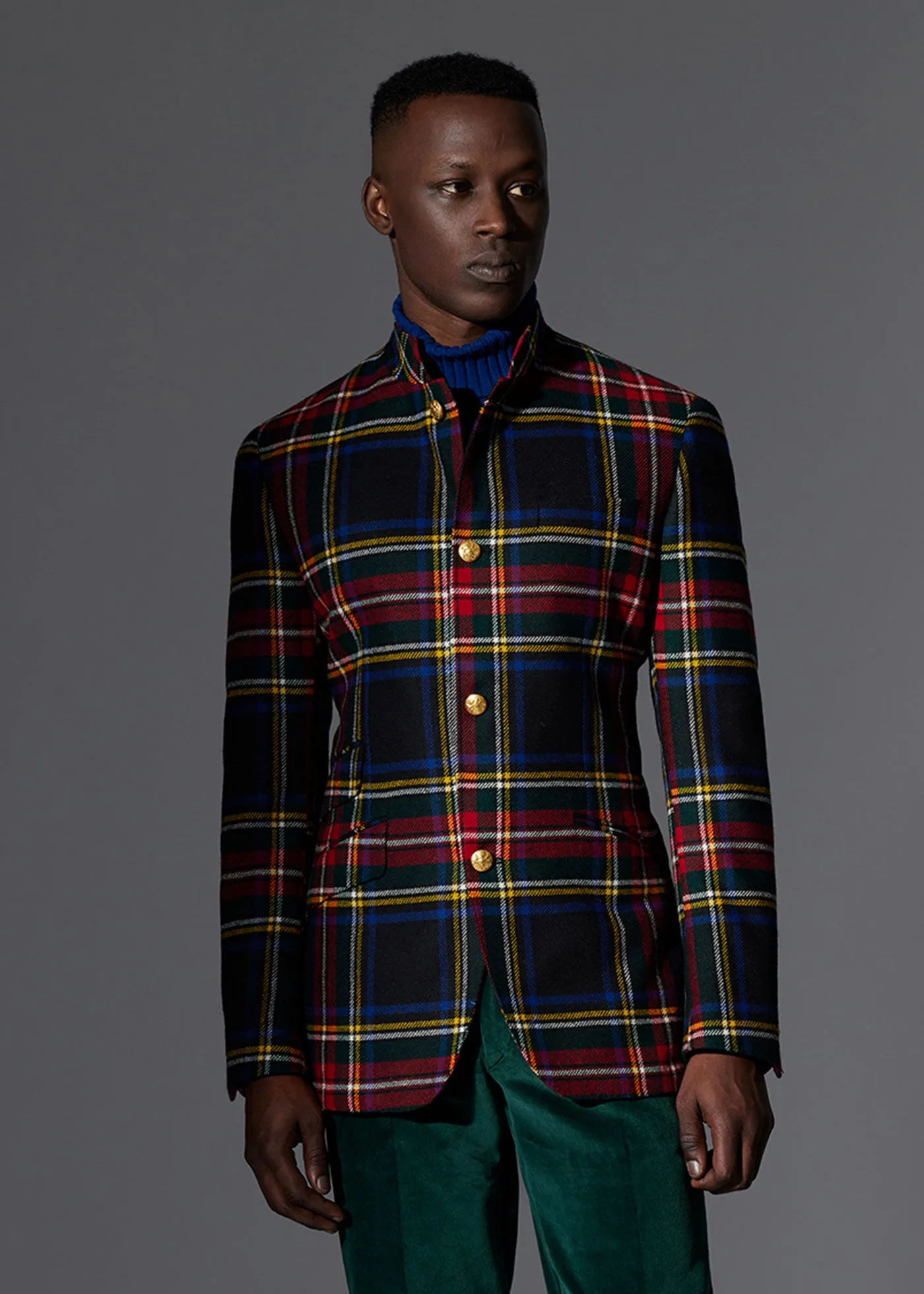 Wool Plaid Dinner Jacket