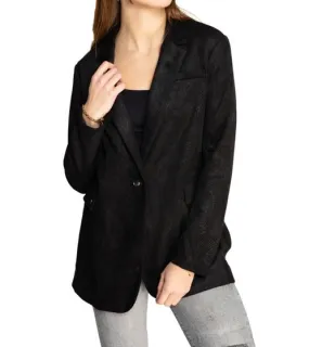 ZHRILL Blazer pour femme Ellie avec motif reptile subtil Blazer de fête 32428016 noir